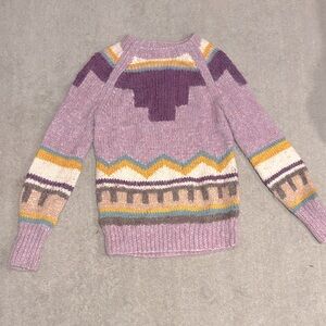 J. Crew Rare Intarsia Geometric Wool Sweater S